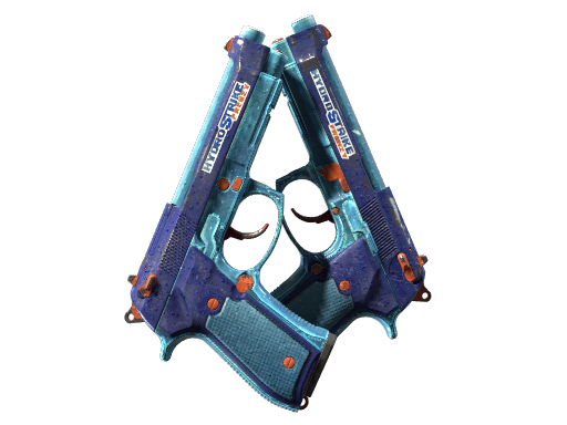 StatTrak™ Dual Berettas | Hydro Strike (Battle-Scarred)