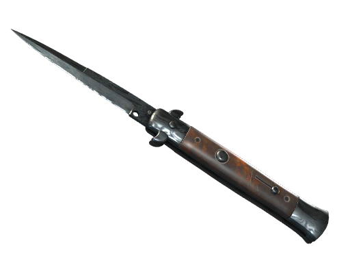 ★ Stiletto Knife | Damascus Steel (Battle-Scarred)
