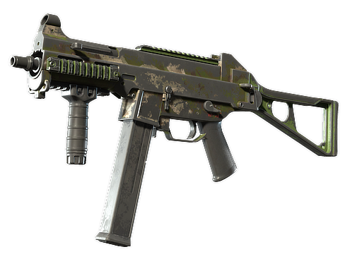 UMP-45 | Green Swirl (Battle-Scarred)